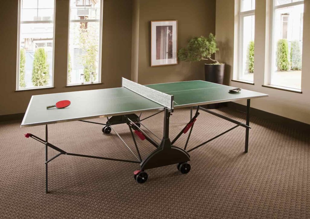 An image of an indoor Ping Pong Table.
