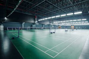 An image of courts for playing tennis and badminton.