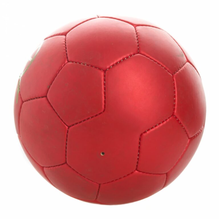 An image of a Red football on a white background.