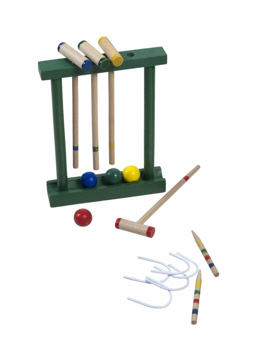 An image of a croquet set on a clear background.